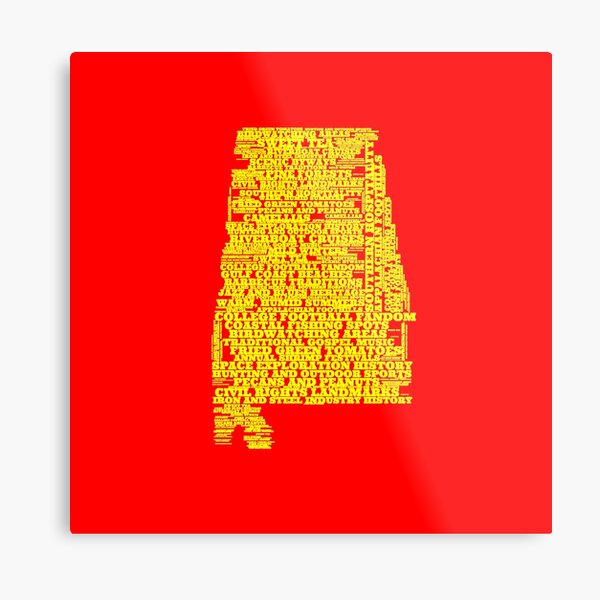 Item preview, Alabama Typography Art (Yellow and Red) designed and sold by mytypeofart.