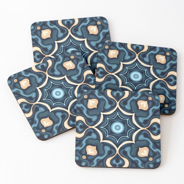 Item preview, Abstract Navy Gold Pattern - Duvet Covers, Canvas Prints, Shower Curtains, T-Shirts designed and sold by CelestialAllure.