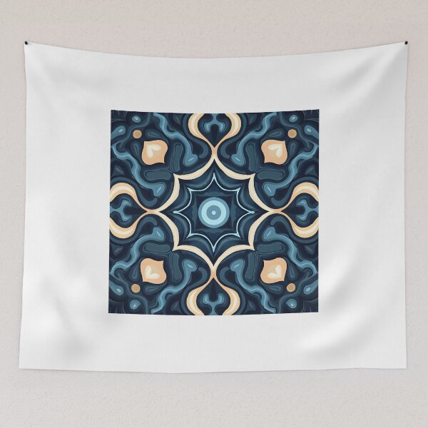 Item preview, Abstract Navy Gold Pattern - Duvet Covers, Canvas Prints, Shower Curtains, T-Shirts designed and sold by CelestialAllure.