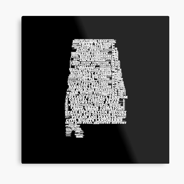 Item preview, Alabama Typography Art (White and Black) designed and sold by mytypeofart.