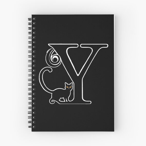 Item preview, Black Capital Letter Y Monogram with Black Cat | Alphabet Letters | Cat Illustration designed and sold by UnhingedBird.