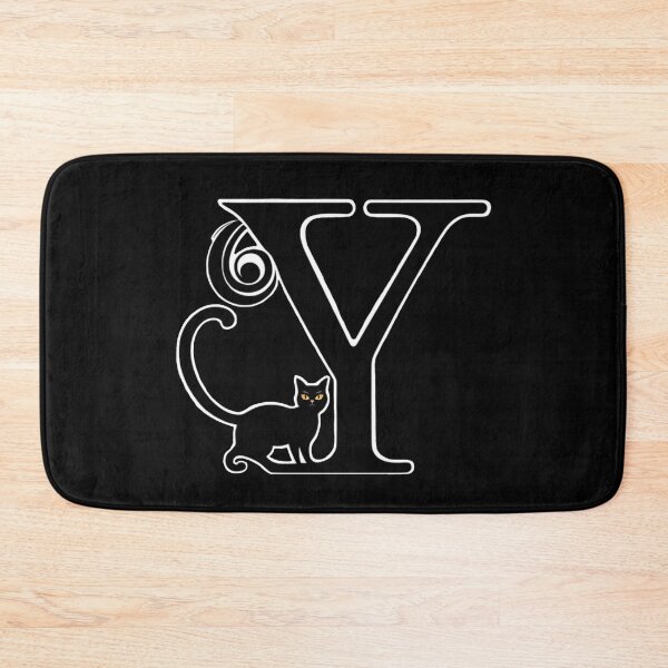 Item preview, Black Capital Letter Y Monogram with Black Cat | Alphabet Letters | Cat Illustration designed and sold by UnhingedBird.