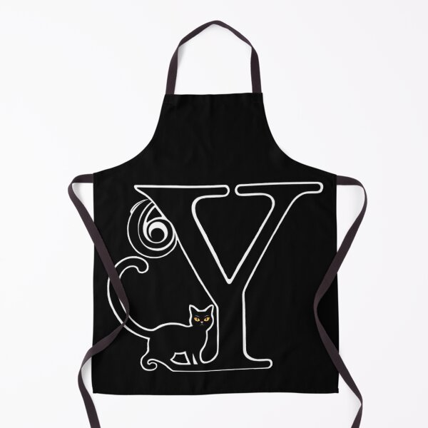 Item preview, Black Capital Letter Y Monogram with Black Cat | Alphabet Letters | Cat Illustration designed and sold by UnhingedBird.