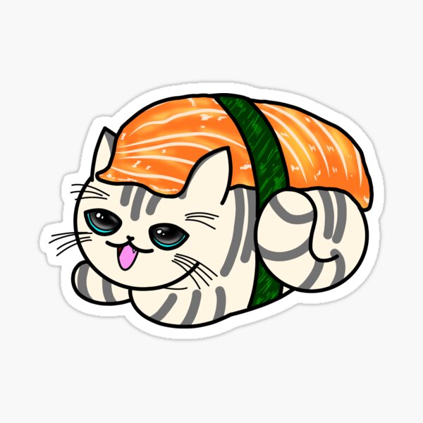 Vista previa del artículo con la obra «Gato sushi», diseñado y vendido por ARTHL01.