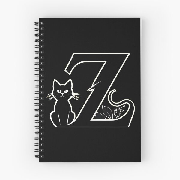 Item preview, Black Capital Letter Z Monogram with Black Cat | Alphabet Letters | Cat Illustration designed and sold by UnhingedBird.