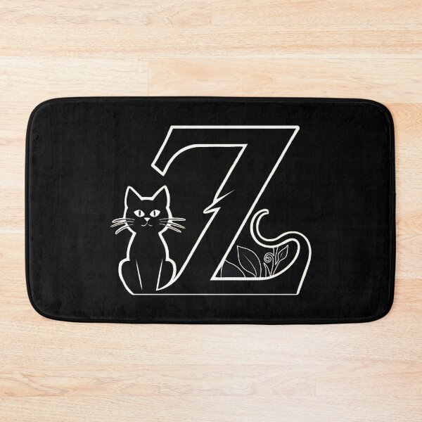 Item preview, Black Capital Letter Z Monogram with Black Cat | Alphabet Letters | Cat Illustration designed and sold by UnhingedBird.