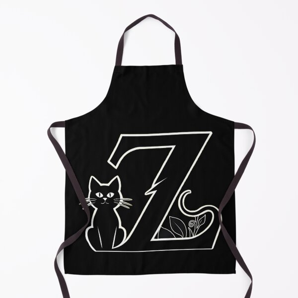 Item preview, Black Capital Letter Z Monogram with Black Cat | Alphabet Letters | Cat Illustration designed and sold by UnhingedBird.