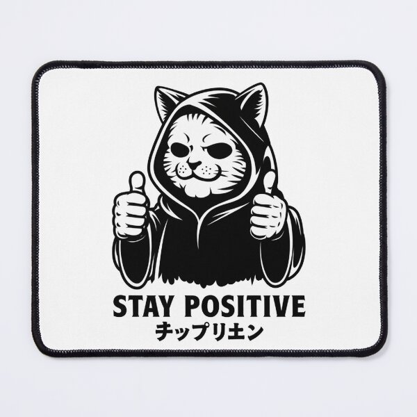 Item preview, Stay Positive Skeletoon Cat designed and sold by MonkiFlipp.