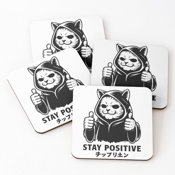 Item preview, Stay Positive Skeletoon Cat designed and sold by MonkiFlipp.