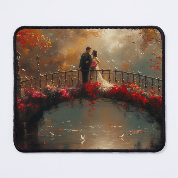 Item preview, Eternal Vows: A Romantic Moment on the Bridge designed and sold by ArtVibeCo.