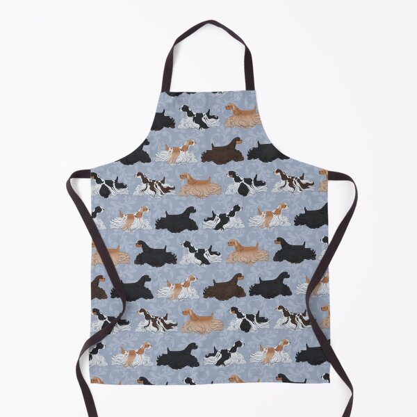 Item preview, American Cocker Spaniel Pattern Gray-Blue designed and sold by Spinyflowerart.