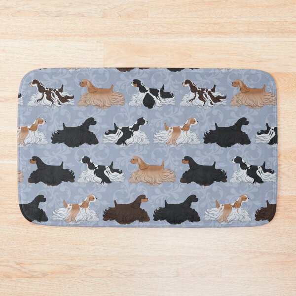 Item preview, American Cocker Spaniel Pattern Gray-Blue designed and sold by Spinyflowerart.