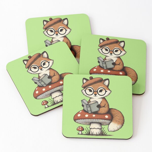 Artikelvorschau, Fuchs und Pilze im Retro-Stil entworfen und verkauft von Meandmyshop.