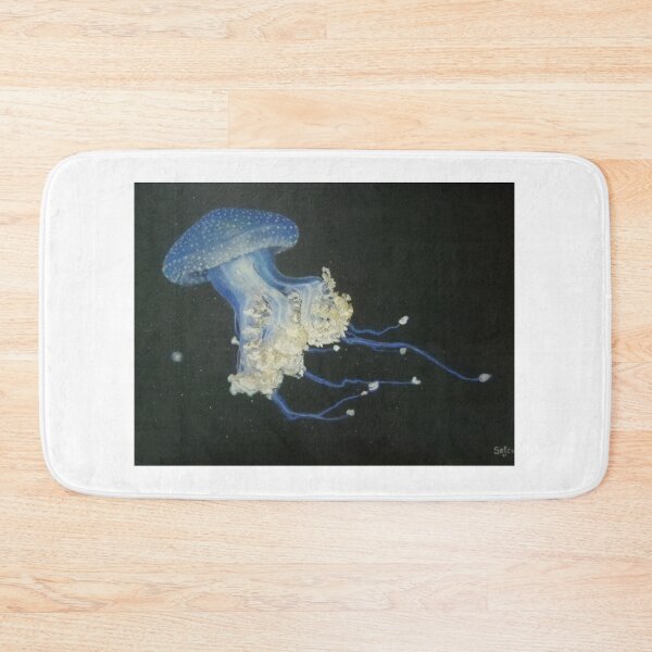 Item preview, "Floating" Blue jelly fish pastel painting designed and sold by LindaSefcicArt.