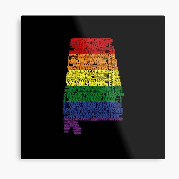 Item preview, Alabama Typography Art (Pride Colors) designed and sold by mytypeofart.