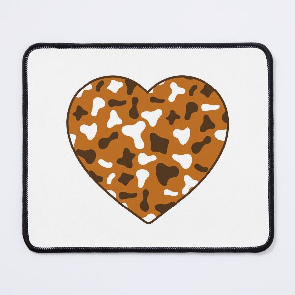 Item preview, White Brown Cow Pattern on Caramel Cowhide | Caramel Cow Skin Heart designed and sold by PatternPen.