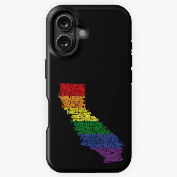 Item preview, California Typography Art (Pride Colors) designed and sold by mytypeofart.