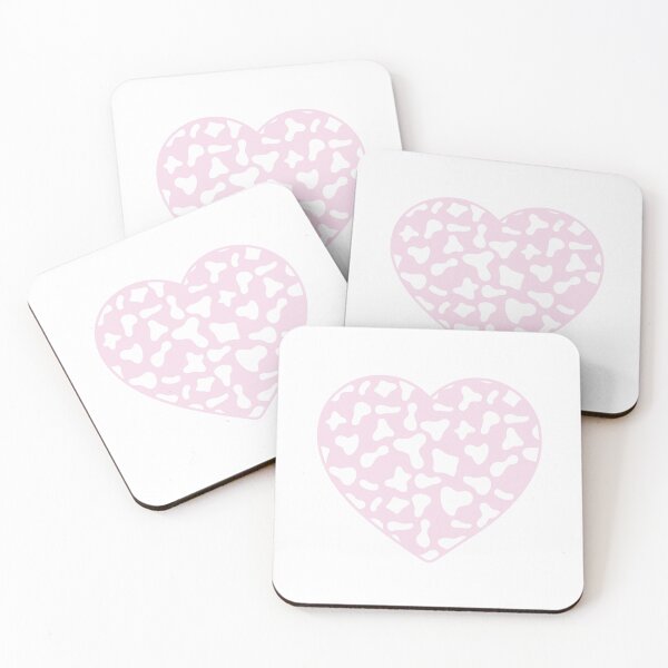 Item preview, White Cow Pattern on Pink Cowhide | Pink Cow Skin Heart designed and sold by PatternPen.