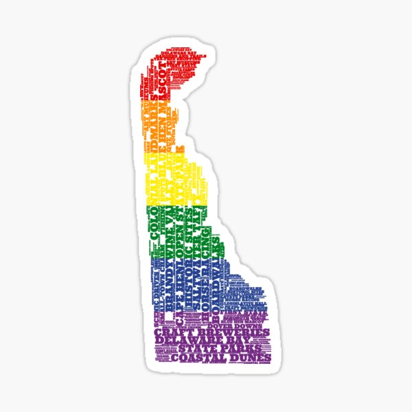 Item preview, Delaware Typography Art (Pride Colors) designed and sold by mytypeofart.