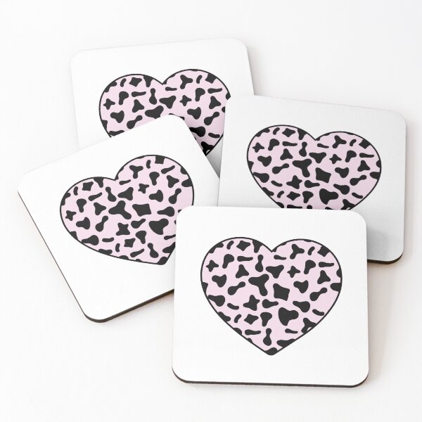 Item preview, Black Cow Pattern on Pink Cowhide | Pink Cow Skin Heart designed and sold by PatternPen.