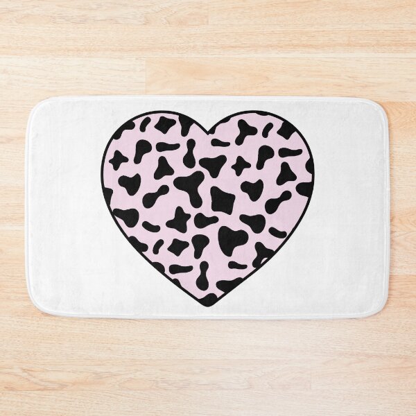 Item preview, Black Cow Pattern on Pink Cowhide | Pink Cow Skin Heart designed and sold by PatternPen.
