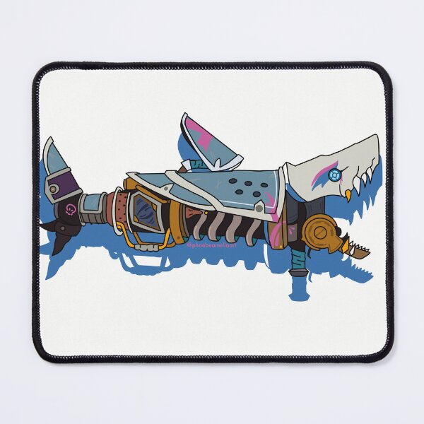 Item preview, Jinx's Rocket Launcher Fishbones blue border designed and sold by phoebeameliart.