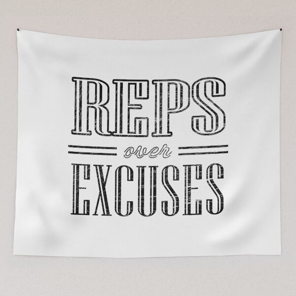 Item preview, Reps Over Excuses | Christian Fitness Motivation | Faith & Fitness Strength Workout | Black design for lighter background designed and sold by ZechJohnRB.
