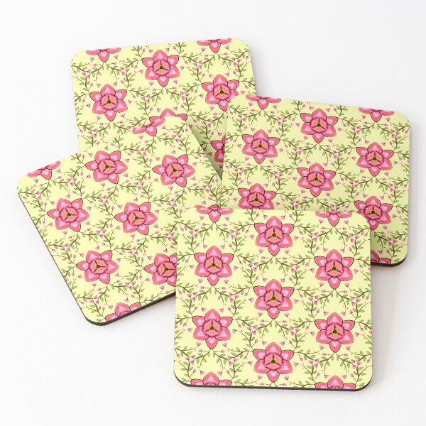 Item preview, Pink orchid vines yellow background  designed and sold by Bulantanyong.