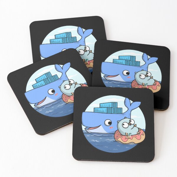Item preview, Docker Whale and Golang Gopher on Donut designed and sold by Paint-n-Patts.