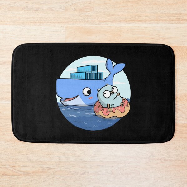 Item preview, Docker Whale and Golang Gopher on Donut designed and sold by Paint-n-Patts.