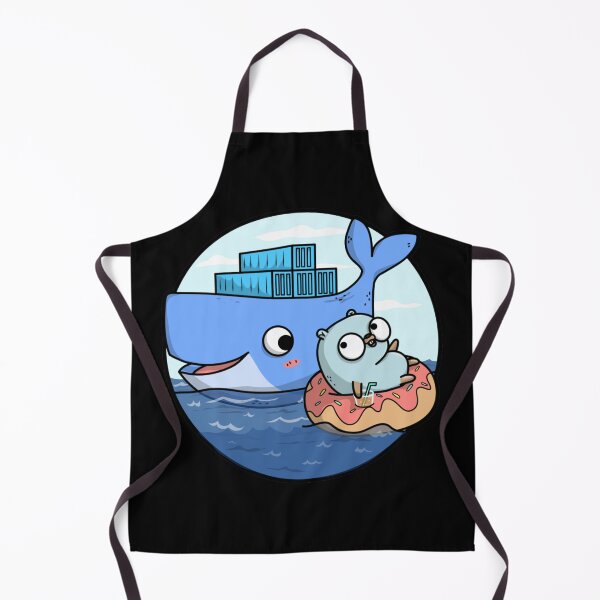 Item preview, Docker Whale and Golang Gopher on Donut designed and sold by Paint-n-Patts.