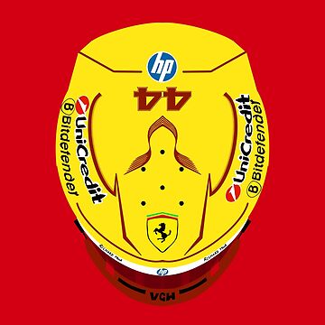Artwork thumbnail, LEWIS Hamilton Ferrari 2025 Helmet Top view by Pink Polar F1