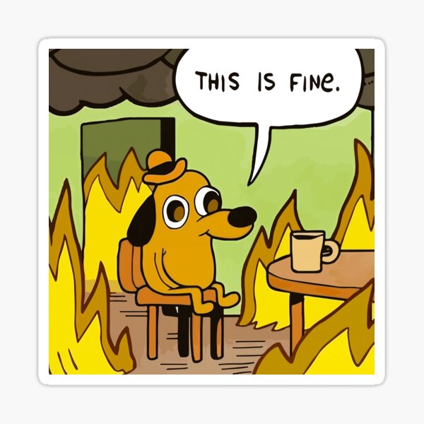 Item preview, This is fine - funny meme designed and sold by Paint-n-Patts.