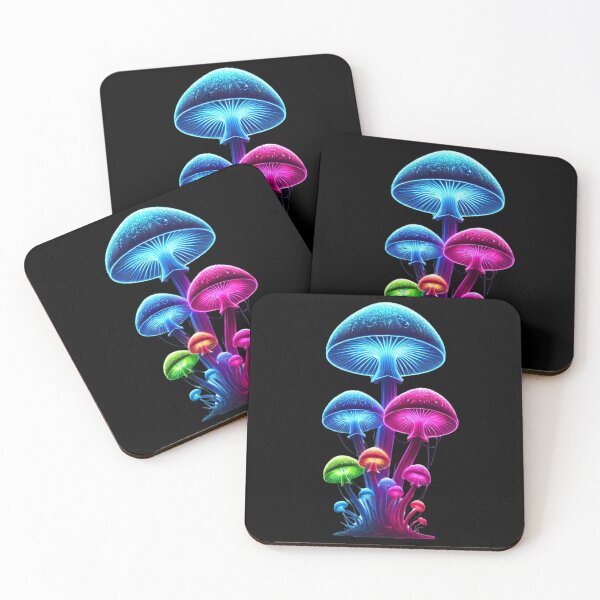 Item preview, Neon muschrooms beautiful art for muschrooms lovers designed and sold by Meandmyshop.