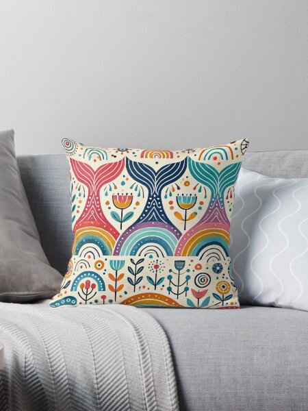 Artikel-Vorschau von Skandinavische Volkskunst-Regenbogentiere - Drei Walschwänze von heidiannemorris, designt und verkauft von FOLK ART FUSION by heidiannemorris.