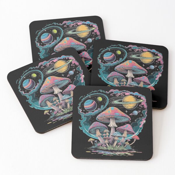 Item preview, Psychedelic Mushroom and Cosmic Planet Art designed and sold by love3617.