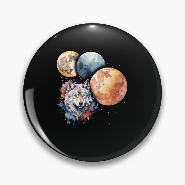 Item preview, Three Moon Wolf 3 Moons Howling At Space Pun Magic Meme designed and sold by Dressed For  Duty.