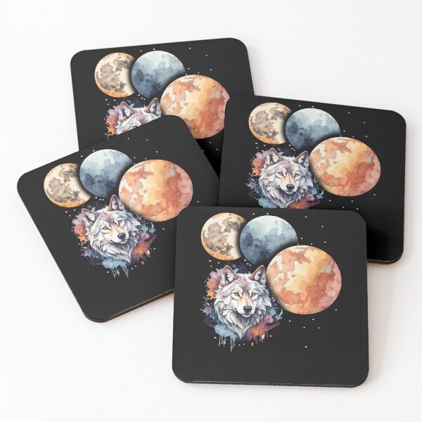 Item preview, Three Moon Wolf 3 Moons Howling At Space Pun Magic Meme designed and sold by Dressed For  Duty.