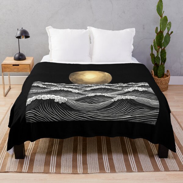 Item preview, Elegant Ocean Waves Under Moon designed and sold by VinsendDraconi.