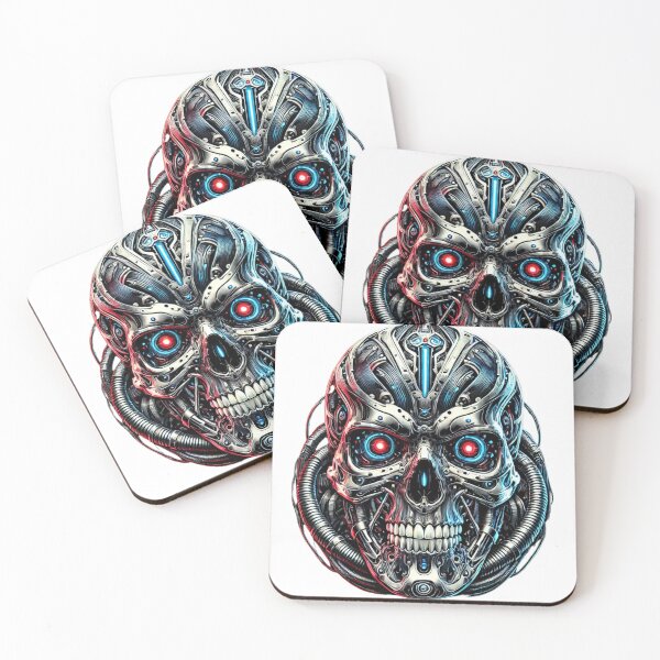 Item preview, Biomechanical Cyberpunk Skull – Futuristic Metalhead Design designed and sold by Nauert's.