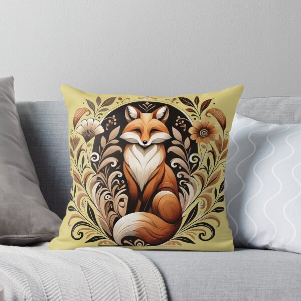 Item preview,  Fox among flowers folkloristic design designed and sold by Meandmyshop.