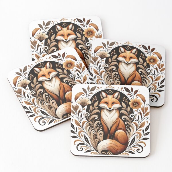 Item preview,  Fox among flowers folkloristic design designed and sold by Meandmyshop.