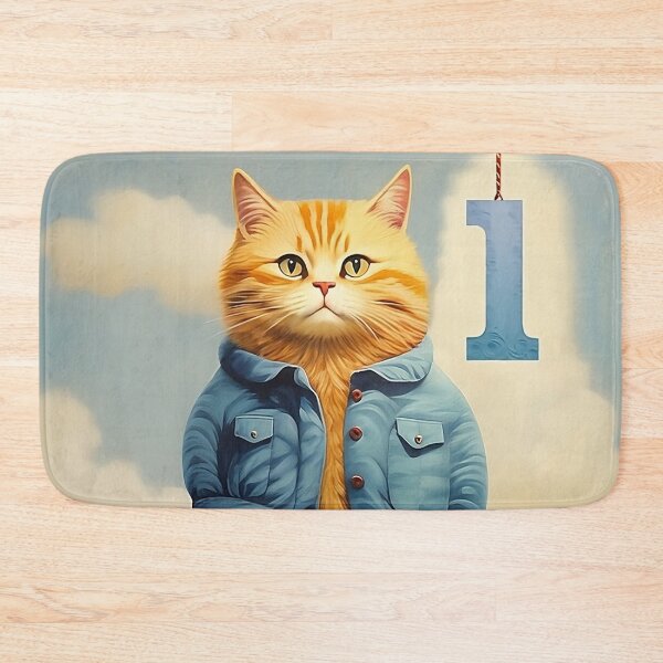 Item preview, Number One with Cat | Numerals | Cat Illustration | Cat Art designed and sold by UnhingedBird.