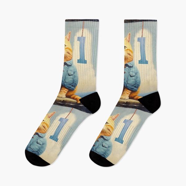 Item preview, Number One with Cat | Numerals | Cat Illustration | Cat Art designed and sold by UnhingedBird.