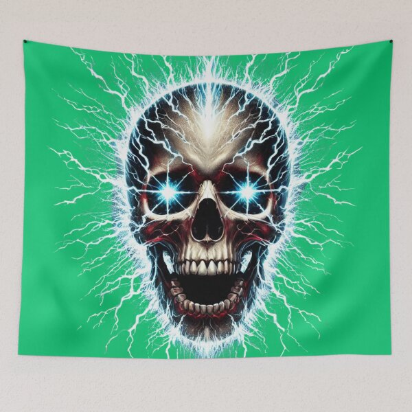 Item preview, Electrified Energy Skull – High-Voltage Metal Aesthetic designed and sold by Nauert's.