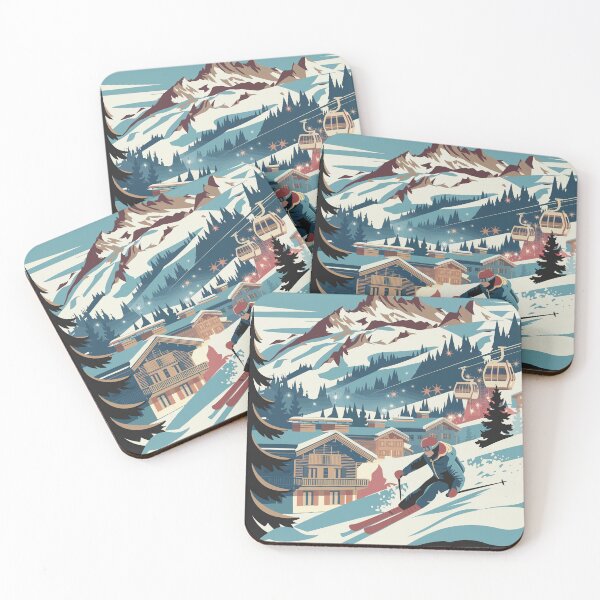 Item preview, Megeve Ski - Retro Vintage Travel Poster designed and sold by skiprender.