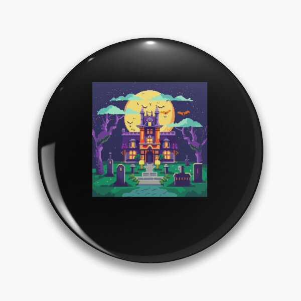 Item preview, Transylvania Night Haunted House Mansion Halloween Pixel Art designed and sold by Dressed For  Duty.