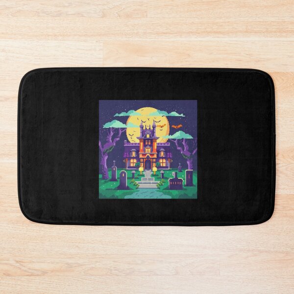 Item preview, Transylvania Night Haunted House Mansion Halloween Pixel Art designed and sold by Dressed For  Duty.