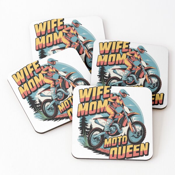Item preview, Retro Dirt Bike Mom Tee - "Wife Mom Moto Queen"  designed and sold by stickercuffs.