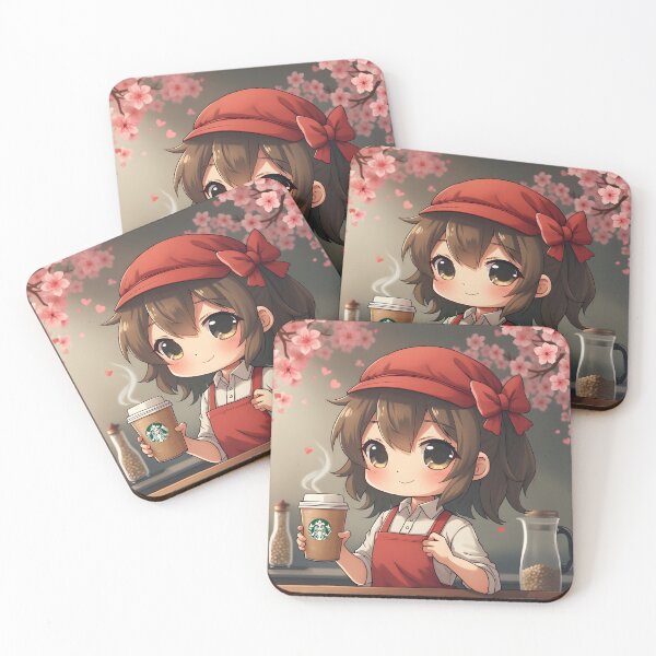 Item preview, Kawaii Anime Barista Sticker designed and sold by StellarHues.